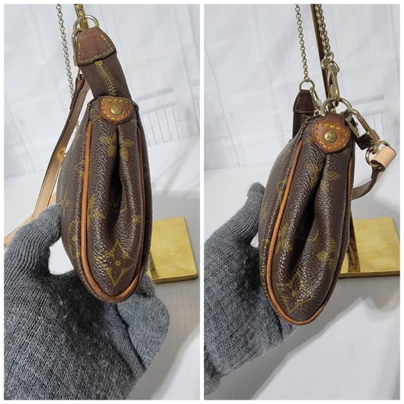 Authentic Louis Vuitton Monogram Canvas Eva Pochette Bag Brown - Picture 9 of 14